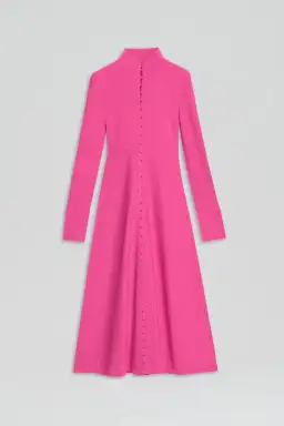 Scanlan Theodore Crepe Knit Button Polo Dress Fuchsia Size AU 8 for rent on The Volte - image 5