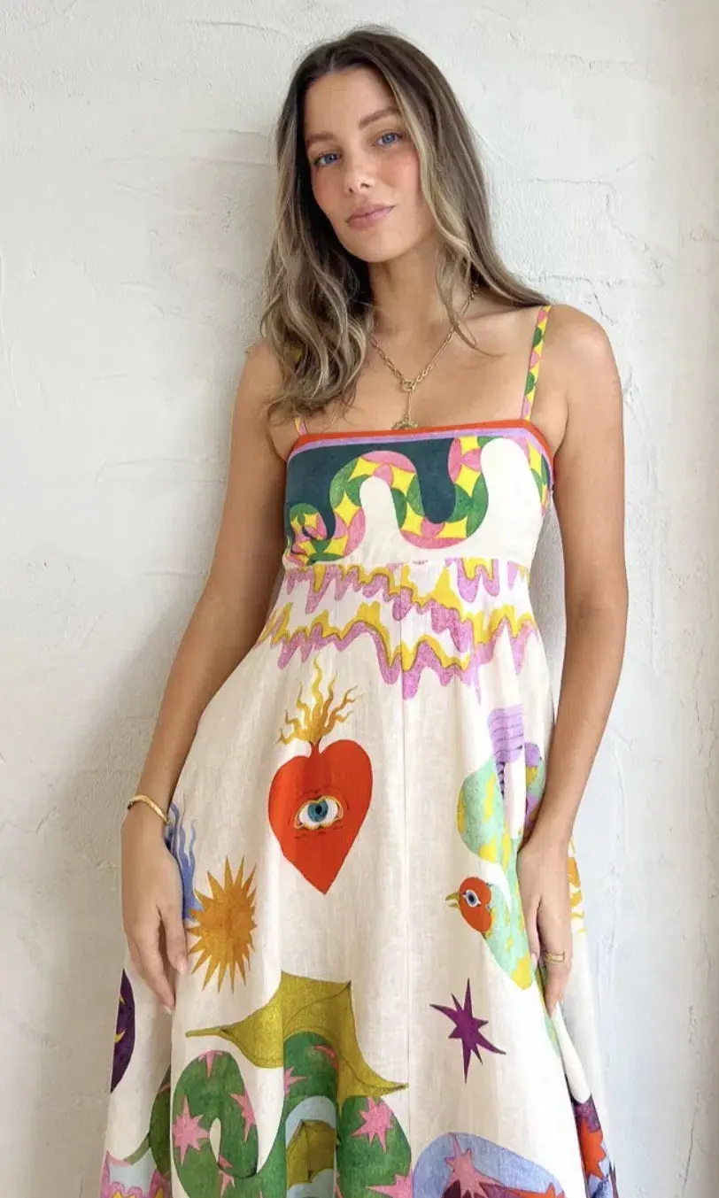 Alemais Seeker Maxi Dress Print Size 8 - Image 5