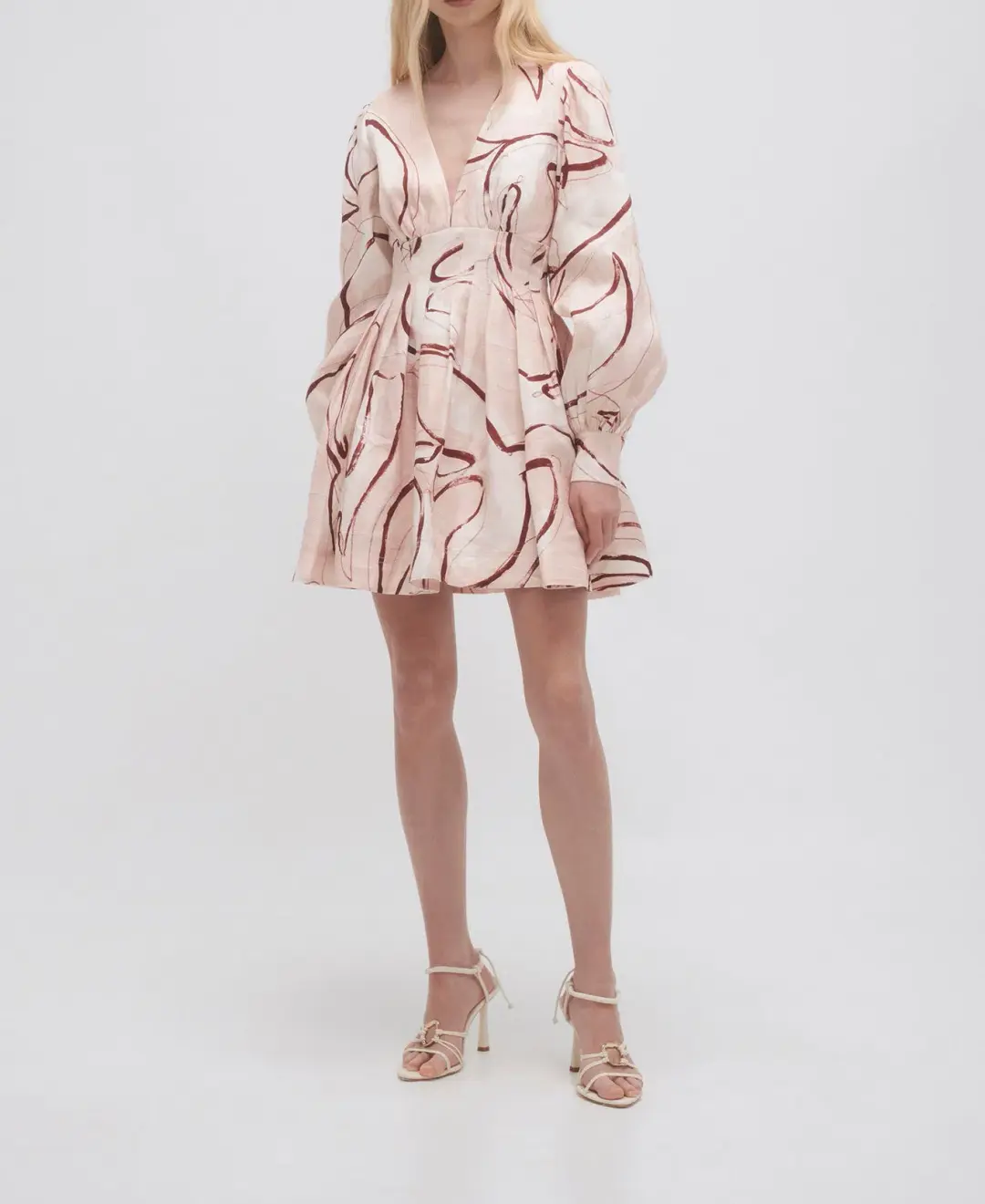 Aje Amelia Plunge Mini Dress Print Size 16 / 2XL for rent on The Volte - main image