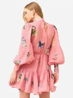 Alemais Cleo Smock Mini Dress Pink Size 8 AU for rent on The Volte - image 3