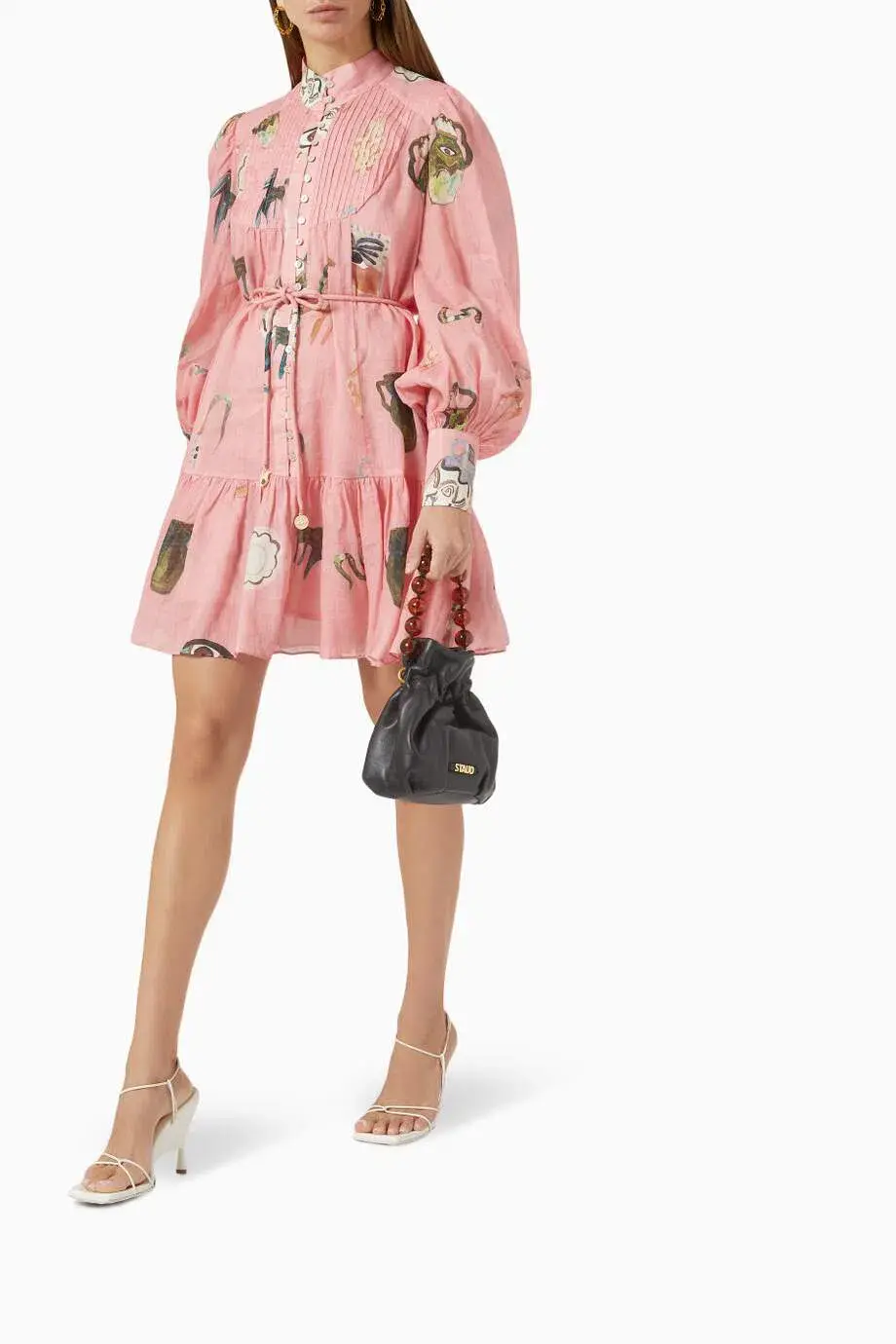 Alemais Cleo Smock Mini Dress Pink Size 8 AU for rent on The Volte - main image