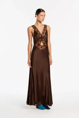 Sir the Label Aries Cut Out Gown Brown Size 8 for rent on The Volte - image 1