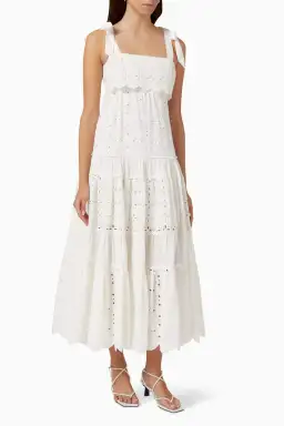 Alemais Evie Panelled Tie Midi Maxi Dress White Size 6 for rent on The Volte - image 2