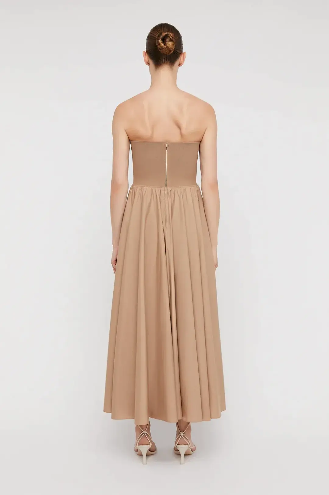 Scanlan Theodore Crepe Knit Cotton Strapless Dress Nude Size 8 for rent on The Volte - main image