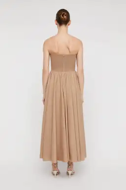 Scanlan Theodore Crepe Knit Cotton Strapless Dress Nude Size 8 for rent on The Volte - image 3