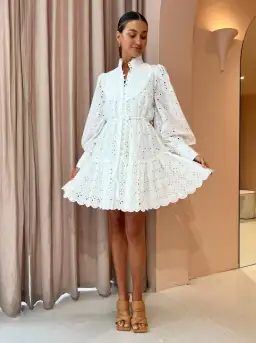 Alemais Evie Mini Smock Dress White Size 8 for rent on The Volte - image 2