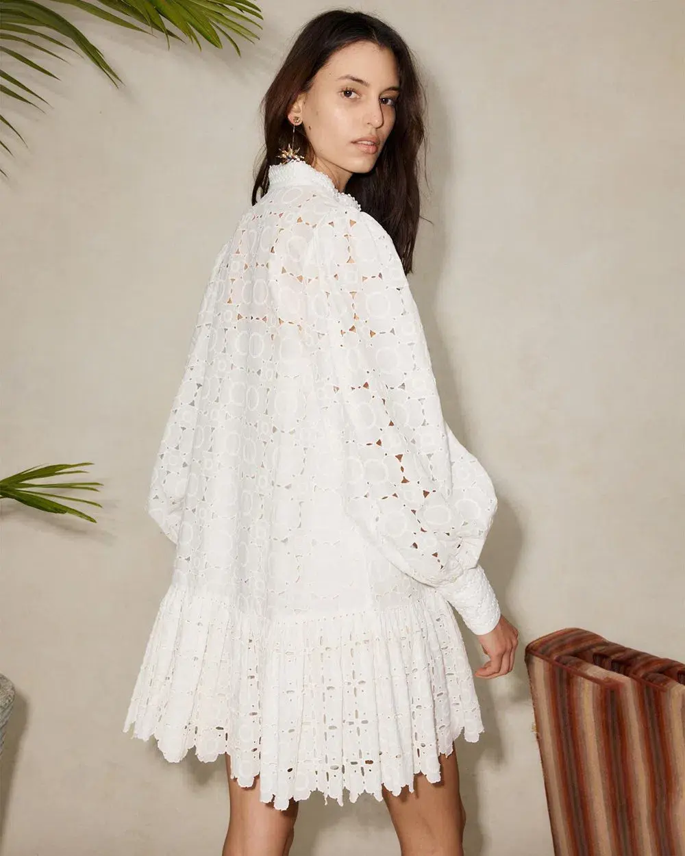 Alemais Evie Mini Smock Dress White Size 8 for rent on The Volte - main image