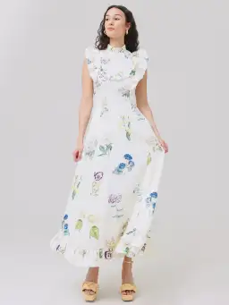 Alemais Jules Floral Midi Maxi Antique Dress White Size 10 for rent on The Volte - image 4