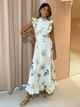 Alemais Jules Floral Midi Maxi Antique Dress White Size 10 for rent on The Volte - image 2