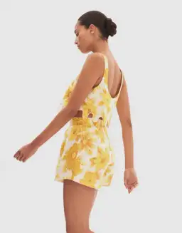 Alemais Sonny Sculpt Crop Top and Shorts Mini Set Floral Lemon Size 8 for rent on The Volte - image 3