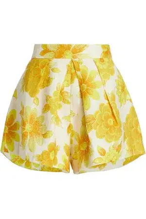 Alemais Sonny Sculpt Crop Top and Shorts Mini Set Floral Lemon Size 8 for rent on The Volte - main image