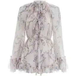 Zimmermann Paradiso Floating Floral Playsuit Pale Pink Size 0 / AU 8 for rent on The Volte - image 1