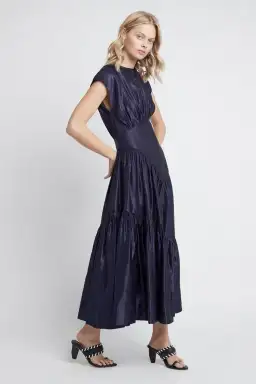 Aje Serendipity Reflection Midi Dress Midnight Navy Size AU 14 for rent on The Volte - image 2