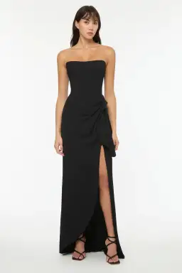Manning Cartell Asymmetrical Games Strapless Gown Black Size AU 6 for rent on The Volte - image 1
