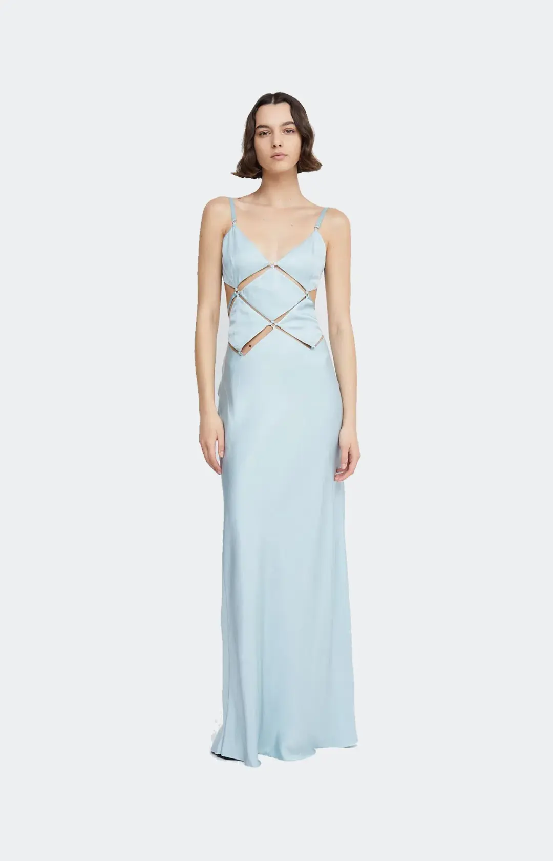 Bec & Bridge Diamond Days Strap Maxi Dress Cloud Blue Size AU 6 for rent on The Volte - main image