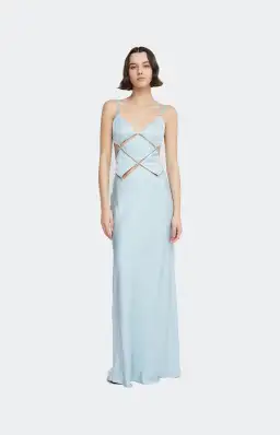 Bec & Bridge Diamond Days Strap Maxi Dress Cloud Blue Size AU 6 for rent on The Volte - image 1