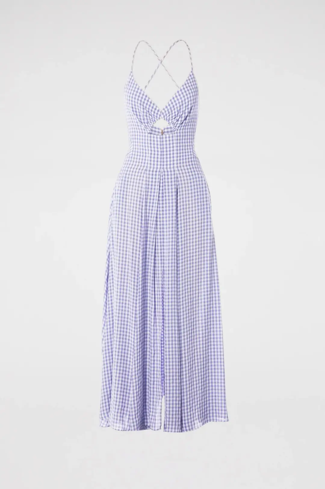 Scanlan Theodore Strappy Gingham Dress Mauve Size XS/Au 6 for rent on The Volte - main image