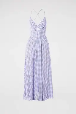 Scanlan Theodore Strappy Gingham Dress Mauve Size XS/Au 6 for rent on The Volte - image 3