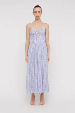 Scanlan Theodore Strappy Gingham Dress Mauve Size XS/Au 6 for rent on The Volte - image 1