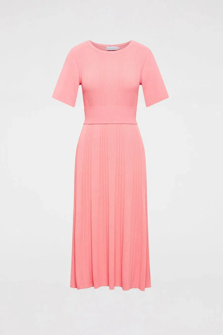 Scanlan Theodore Pleated Ribbed Draped Sleeve Dress in Peach Size S/Au 8  - Image 3