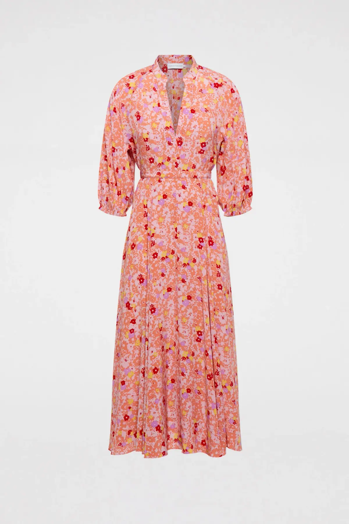 Scanlan Theodore Silk Daisy Floral Dress Peach Size 8 - Image 3