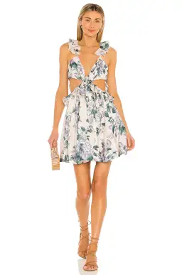 Zimmermann Cassia Ruffle Mini Dress Floral Size 1/Au 10 for rent on The Volte - image 1