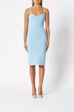 Scanlan Theodore Crepe Knit Bustier Dress Blue Size 8 for rent on The Volte - image 2