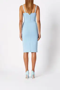 Scanlan Theodore Crepe Knit Bustier Dress Blue Size 8 for rent on The Volte - image 3