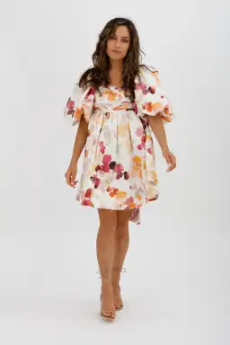 AJE Dassia Puff Sleeve Mini Dress Floral Print Size 10 for rent on The Volte - image 7