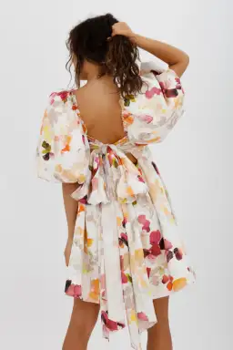 AJE Dassia Puff Sleeve Mini Dress Floral Print Size 10 for rent on The Volte - image 15