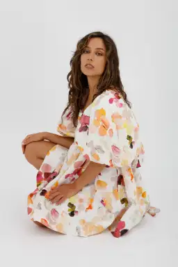 AJE Dassia Puff Sleeve Mini Dress Floral Print Size 10 for rent on The Volte - image 18