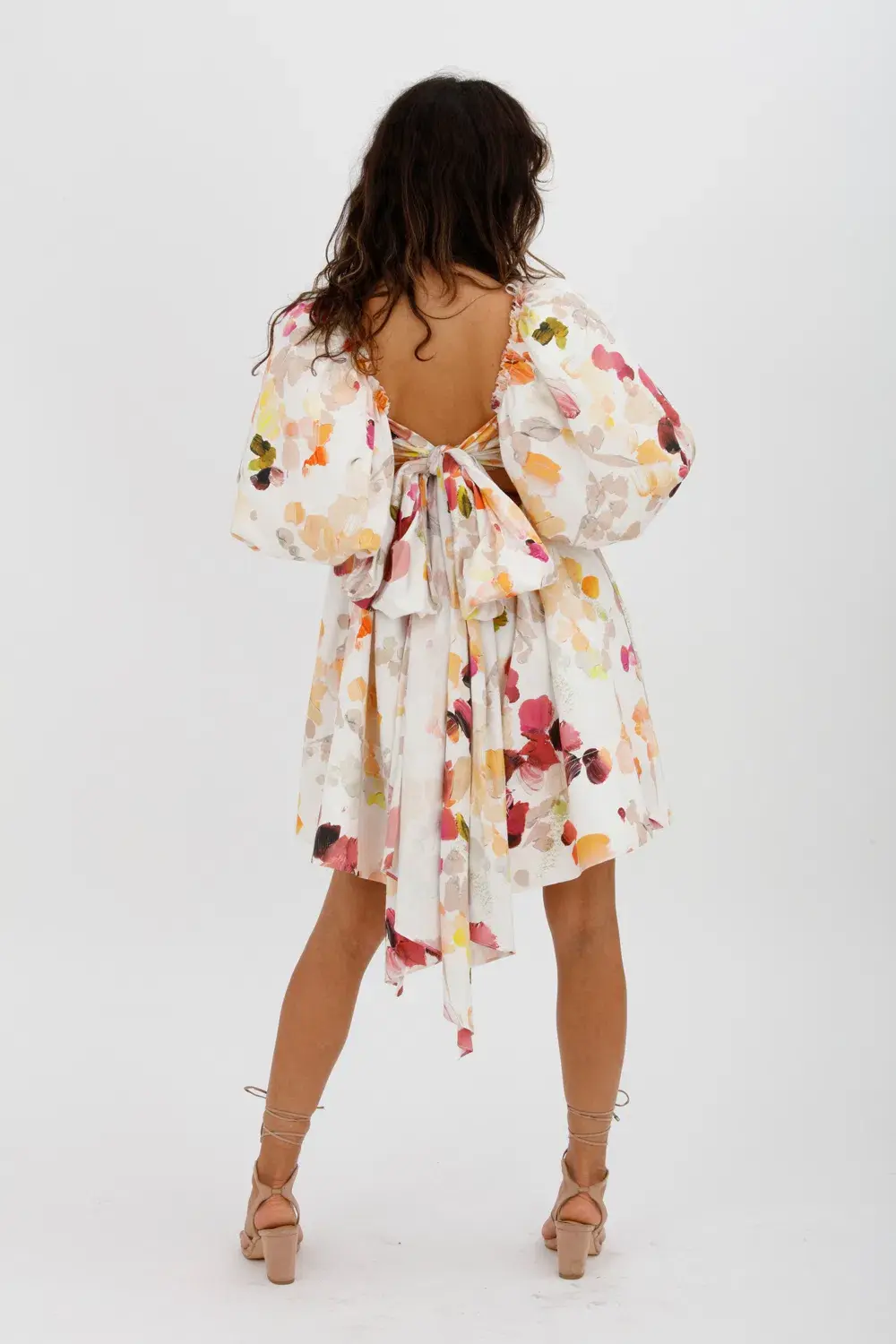 AJE Dassia Puff Sleeve Mini Dress Floral Print Size 10 for rent on The Volte - main image