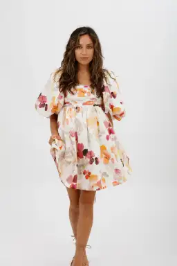 AJE Dassia Puff Sleeve Mini Dress Floral Print Size 10 for rent on The Volte - image 9