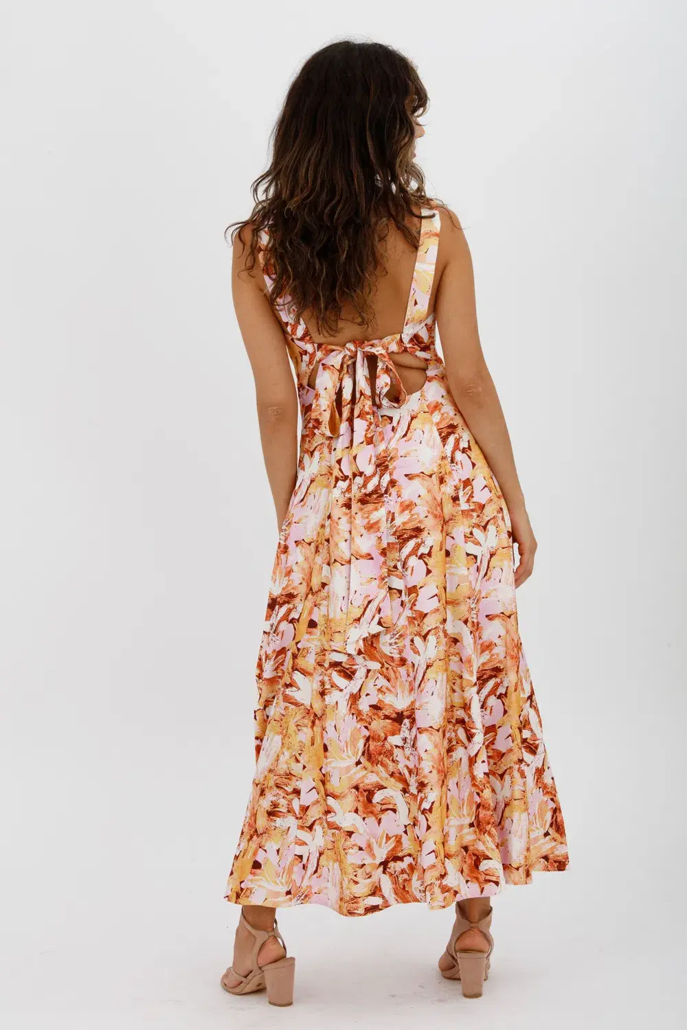 Acler Withington Dress Midi Blush Print Size 8 for rent on The Volte - main image