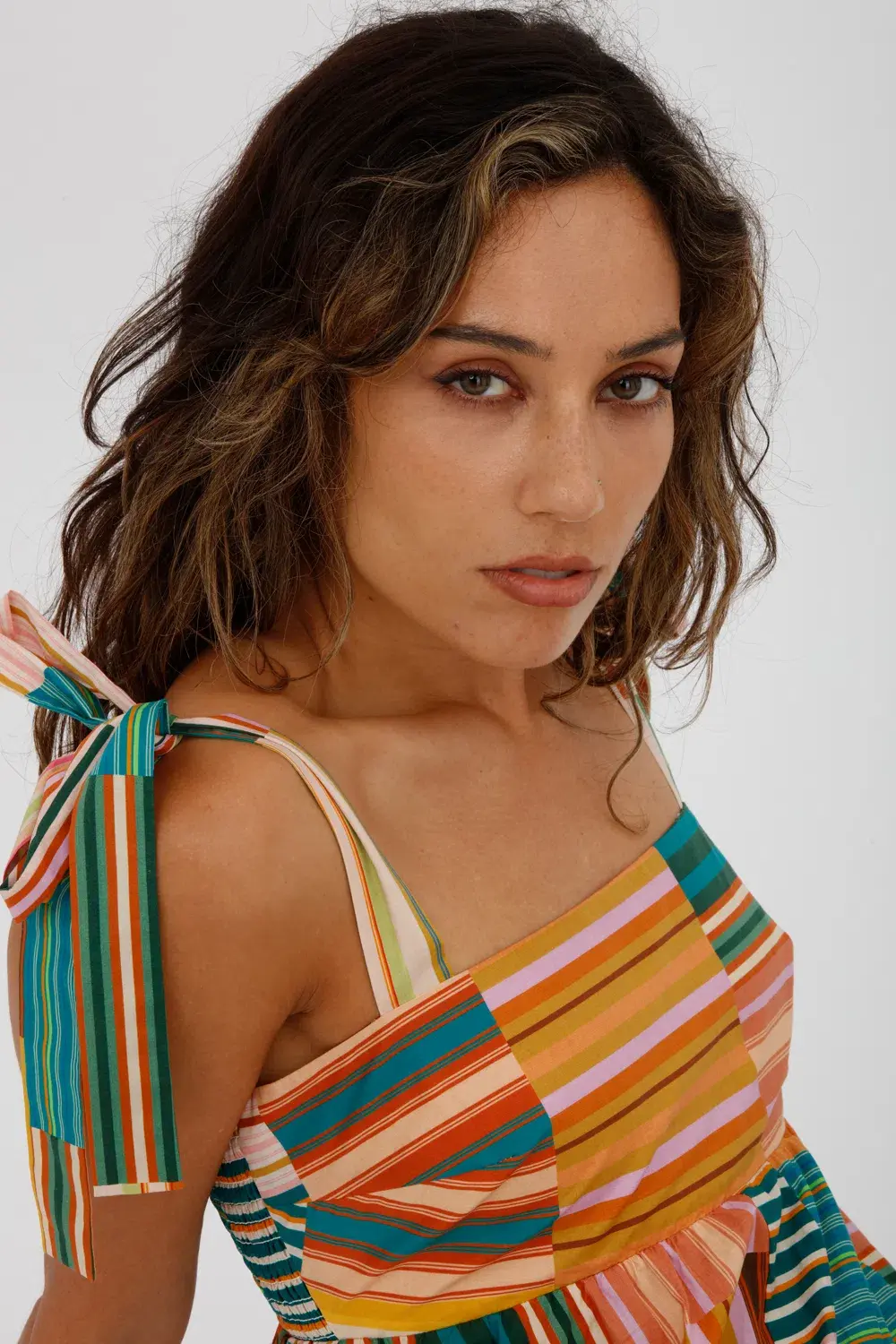 Alemais Sloane Tiered Midi Dress Multi Size 10 for rent on The Volte - main image