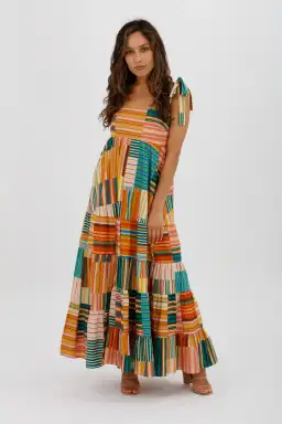 Alemais Sloane Tiered Midi Dress Multi Size 10 for rent on The Volte - image 2