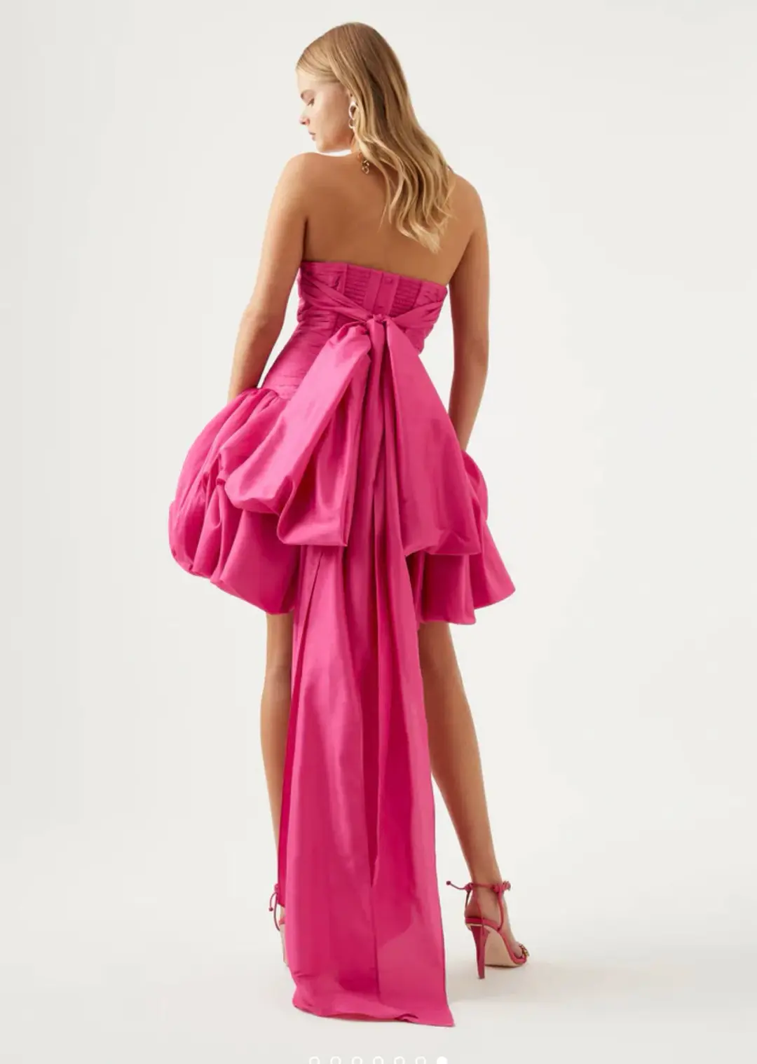 Aje Piacere Bubble Hem Mini Dress Fuchsia Size 8 for rent on The Volte - main image