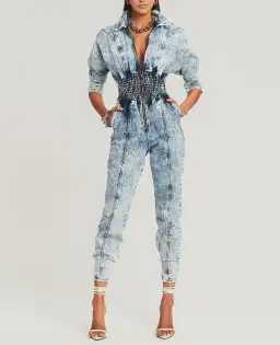 Retrofete Eti Jumpsuit in Blue Acid
Size XS / Au 6