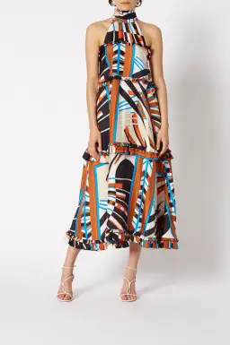 Scanlan Theodore Silk Geometric Dress Multi Size 12 for rent on The Volte - image 1