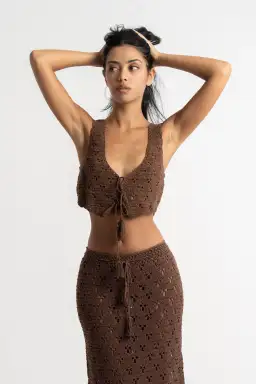 Isabelle Quinn Hazel Crop and Maxi Skirt Set Brown Size 8 for rent on The Volte - image 2