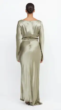 Bec & Bridge Moon Dance Long Sleeve Cowl Dress Sage Size 6 / XS for rent on The Volte - image 3