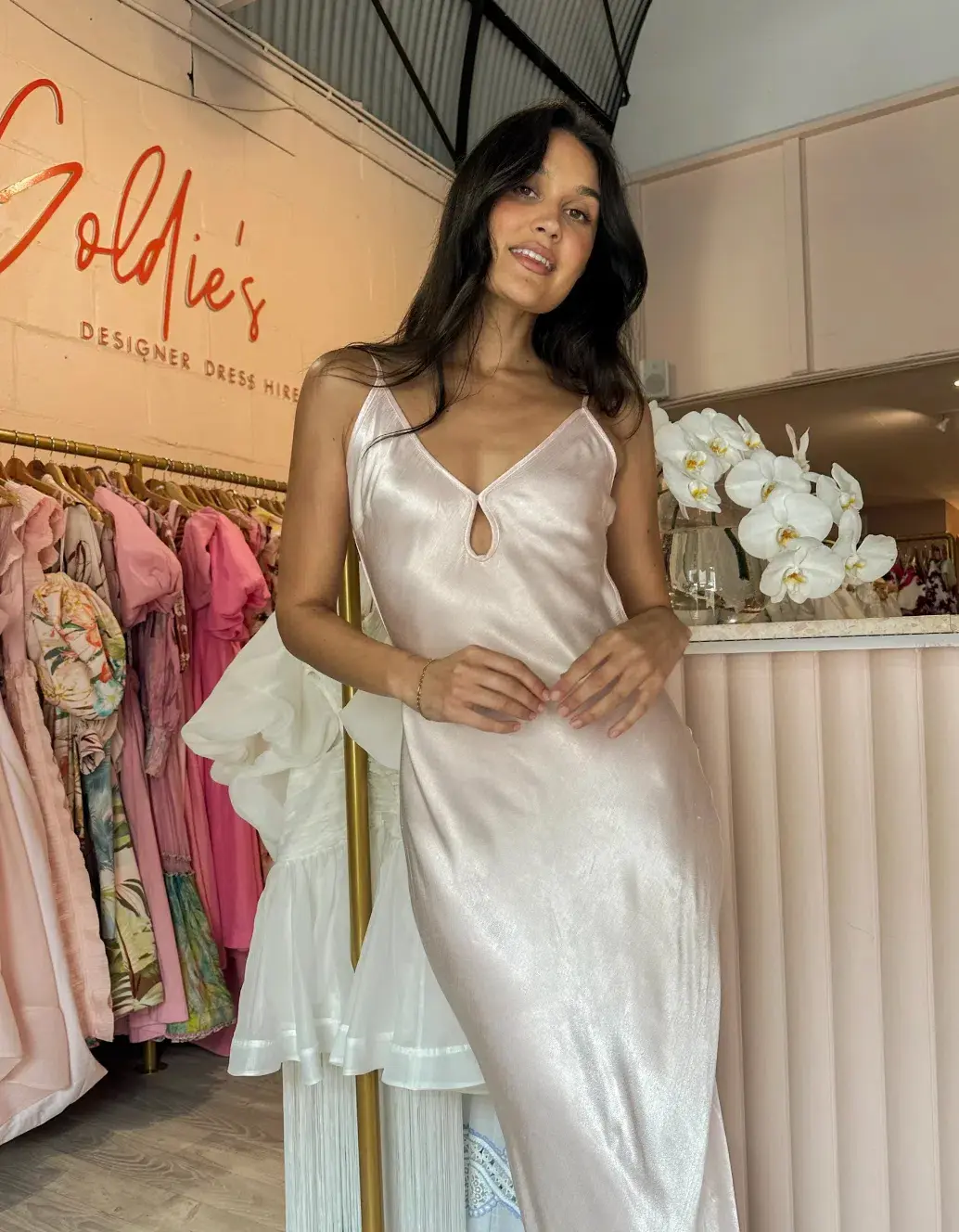 Bec & Bridge Cedar City Maxi Dress Blush Size AU 8 for rent on The Volte - main image