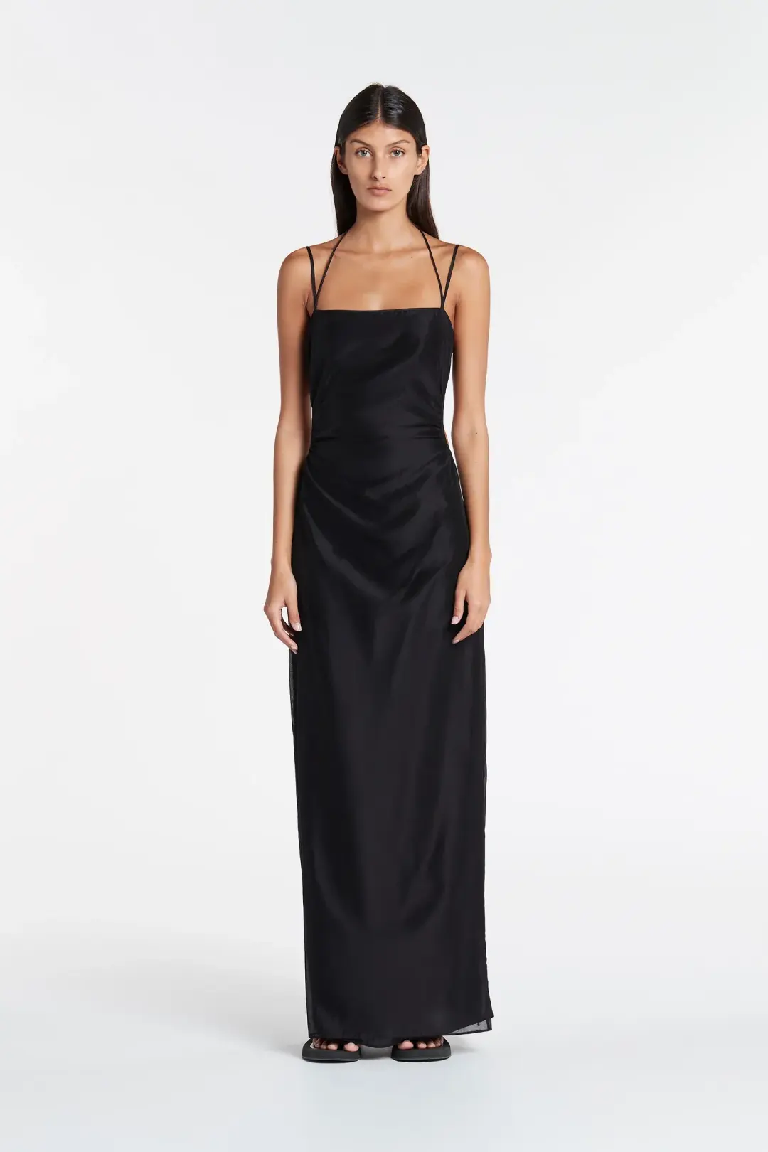 Sir The Label Lucelia Cut Out Midi Dress Black Size AU 8 for rent on The Volte - main image