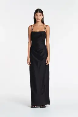 Sir The Label Lucelia Cut Out Midi Dress Black Size AU 8 for rent on The Volte - image 1