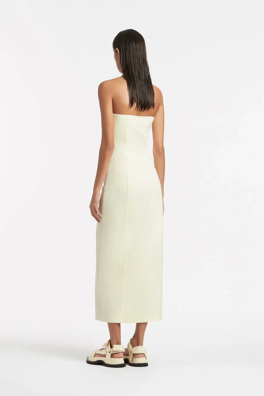 Sir The Label Marco Structured Midi Dress In Lemon Yellow Size 1 / AU 8 for rent on The Volte - main image