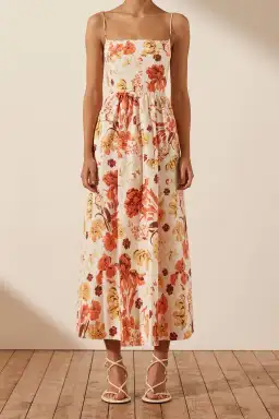 Shona Joy Kalani Low Back Midi Dress Multi Size AU 6 for rent on The Volte - image 1