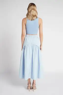 Aje Cosmos Drawstring Midi Skirt Blue Size AU 6 for rent on The Volte - image 2