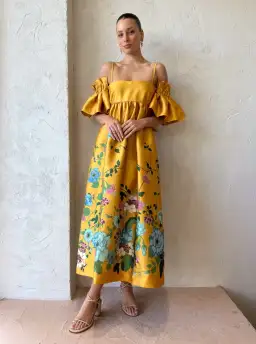 Alemais Dana Midi Dress Marigold Size AU 10 for rent on The Volte - image 1