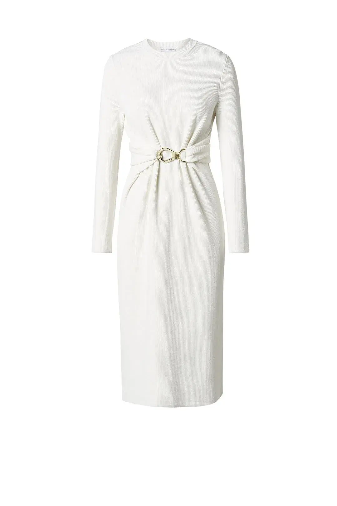 Scanlan Theodore Crepe Knit Belted Dress White Size XS / AU 6 for rent on The Volte - main image