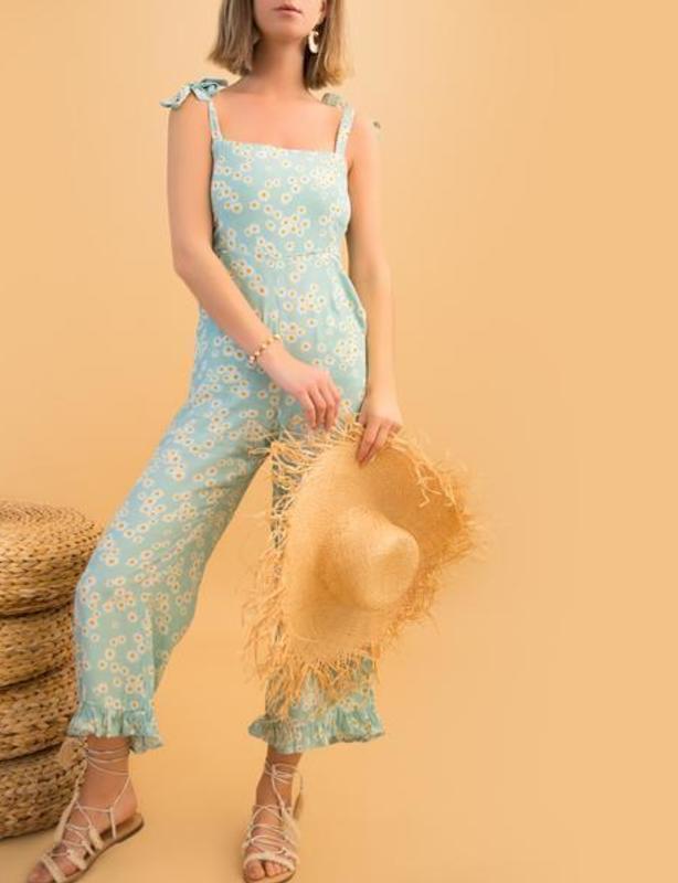 Faithfull the Brand Frankie Jumpsuit Zhoe Floral Print Size XS for rent on The Volte - main image